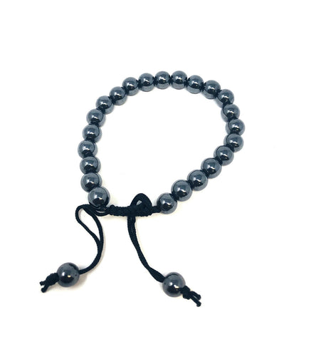 Hematite 8mm Bead Adjustable Cord Bracelet
