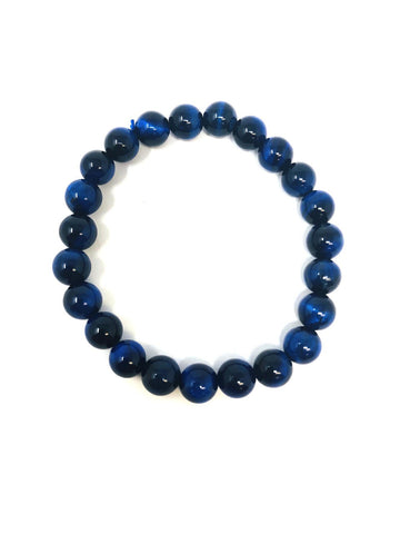 Blue Cat’s Eye 8mm Bead Stretch Bracelet