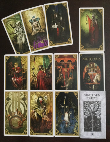 6Witch3 Night Sun Tarot - booklet and card array