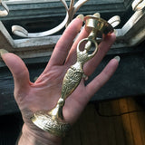 6Witch3 Brass Goddess Incense Holder shown held in hand