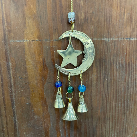 Crescent Moon and Star Beaded Windchime