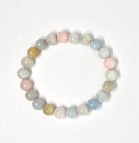 Morganite 8mm Bead Stretch Bracelet