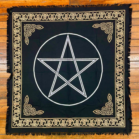 Gold/Silver Pentagram Altar Cloth 36" x 36"