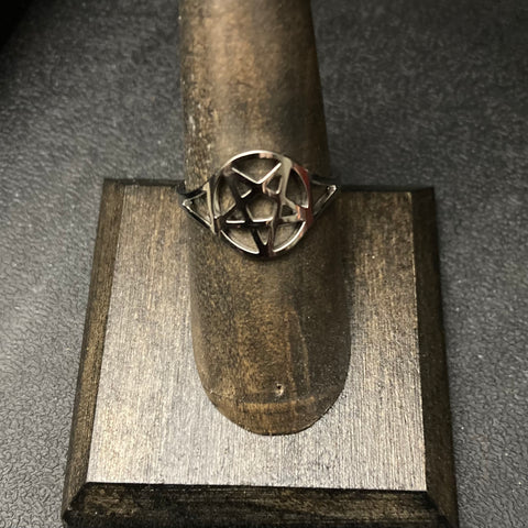 Steel Pentagram Pentacle Ring