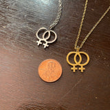 Linked Female Symbols Necklace