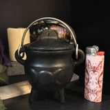 Mini Cauldron - Triple Moon - Cast Iron - Painted