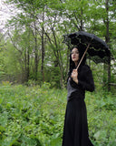 model with black lace parasol type B