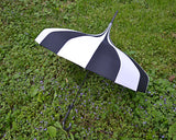 black and white striped parasol