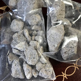 6Witch3 Benzoin of Sumatra resin photographed in plastic bags very closely so you can see how much it looks like tiny concrete chunks.