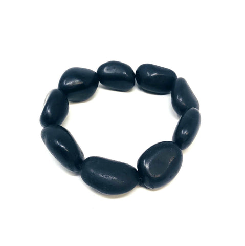 Tumbled Black Tourmaline Beads Bracelet