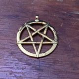 Large Pentagram Pentacle Pendant - Silver, Gold, Black