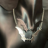 Joined Riveted Bat Wing Necklace