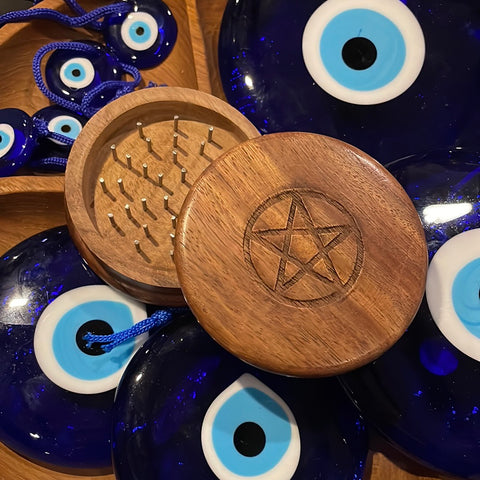 Pentagram Wooden Herb Grinder 3"