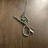 Cat on Broom Necklace