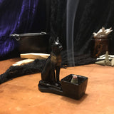 Bast Enameled Brass Cone Incense Burner