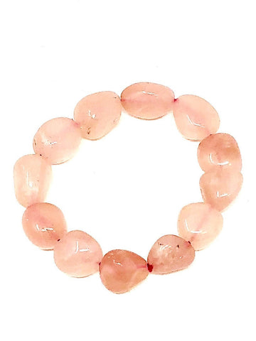 Tumbled Rose Quartz Beads Bracelet